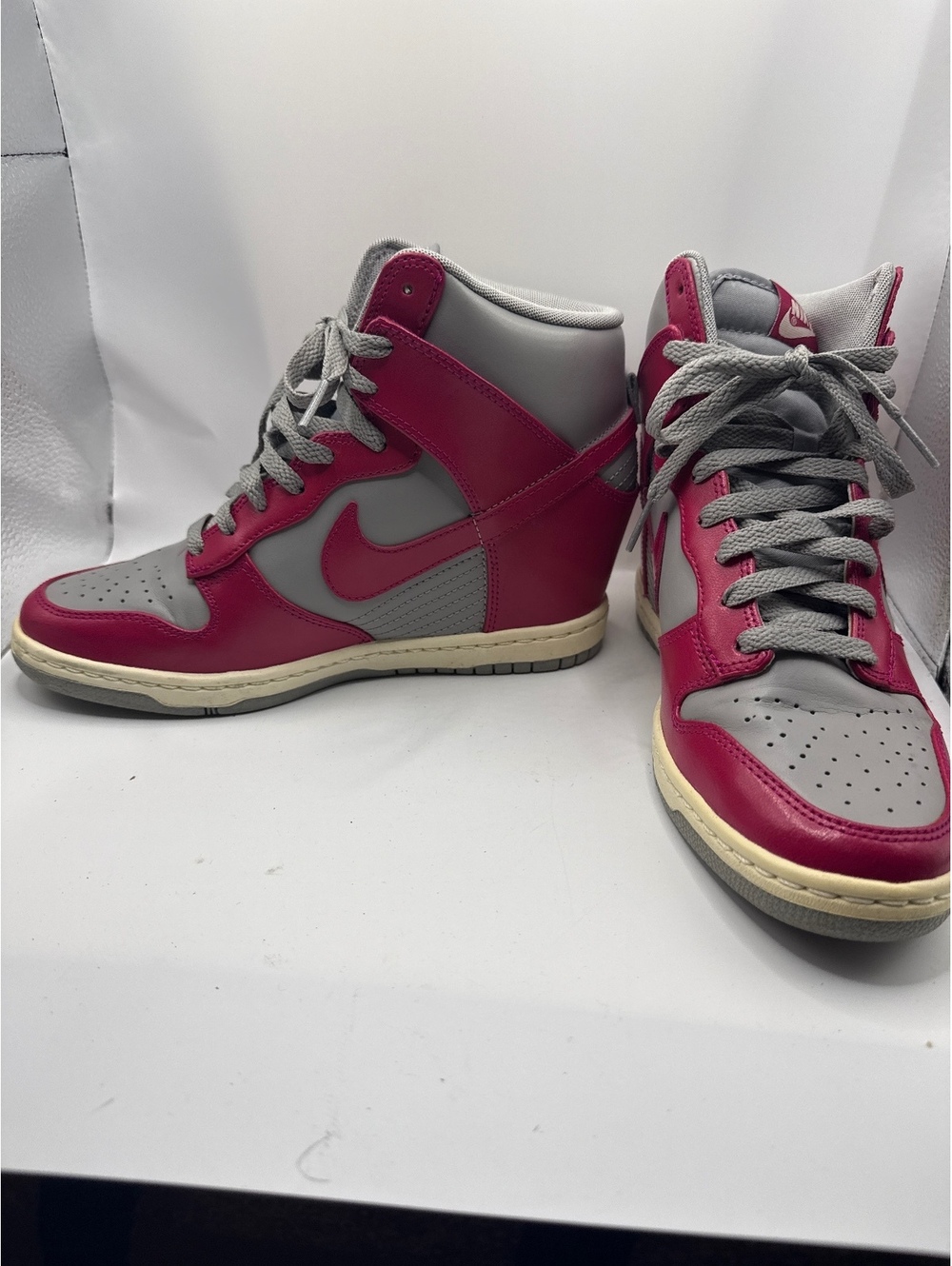 Nike Dunk Sky High hidden wedge sneaker Pink and gray size 8.5 EUR 40